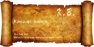 Kaszap Bence névjegykártya